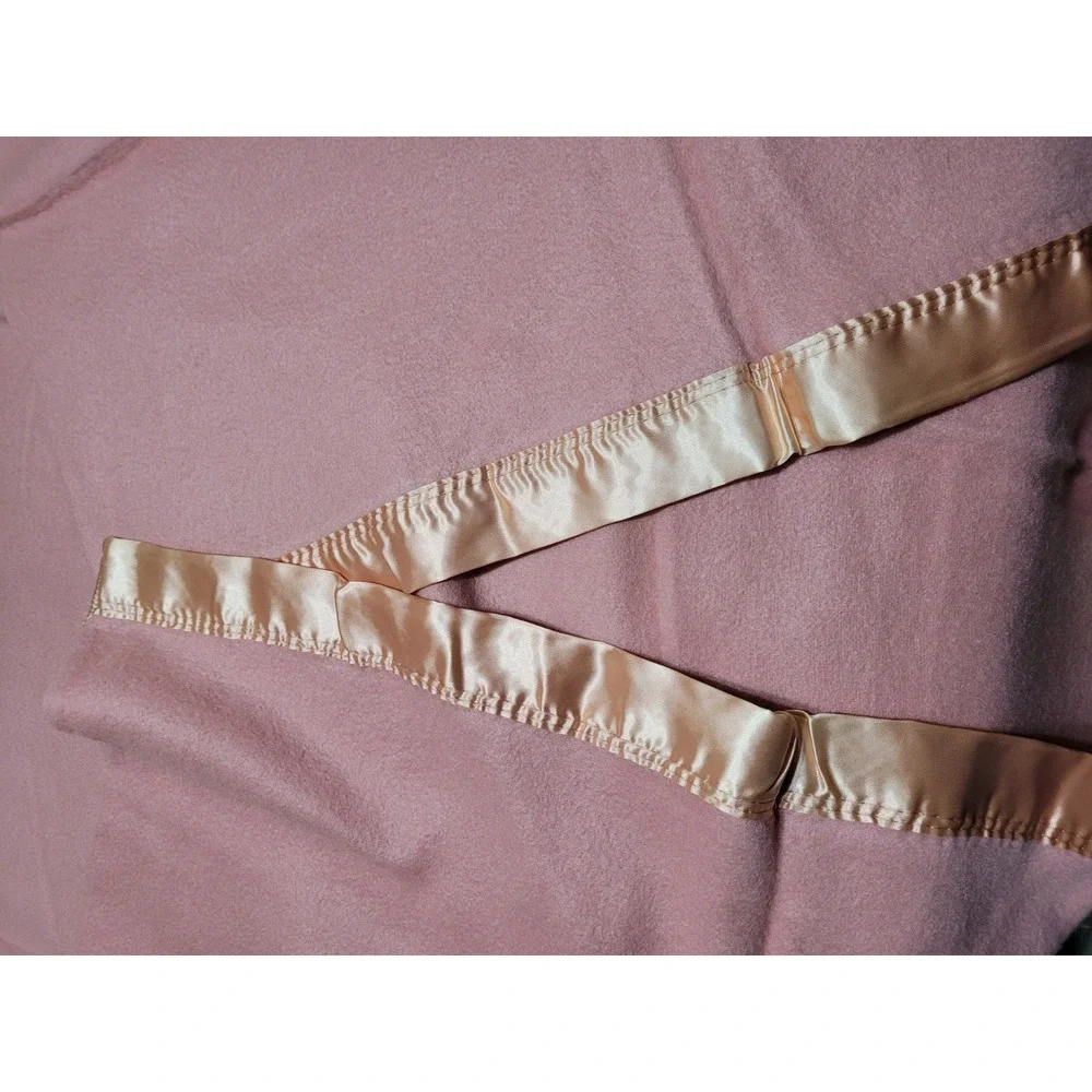 Vintage Chatham Blanket With Satin Edge Rose Pink Full Twin 72x84
